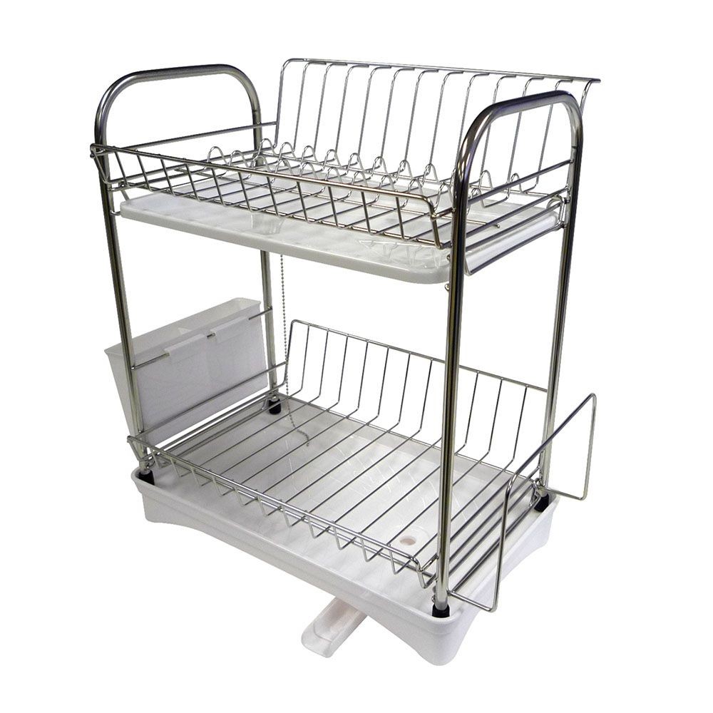 流れる水切りバスケット　2段スリム