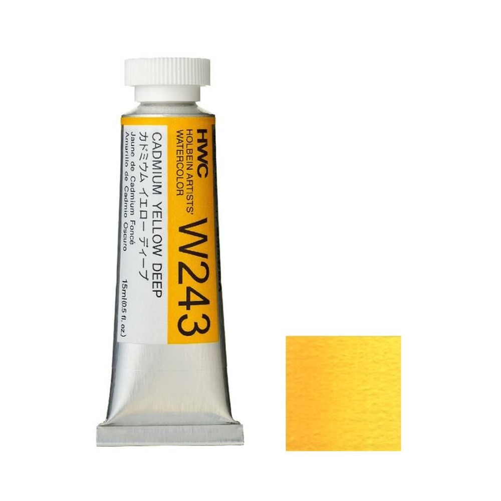 ホルベイン 透明水彩絵具 5号 (15ｍｌ) W243 カドミウム イエロー ディープ, W243カドミウムYEディープ, 5号 (15ml) 