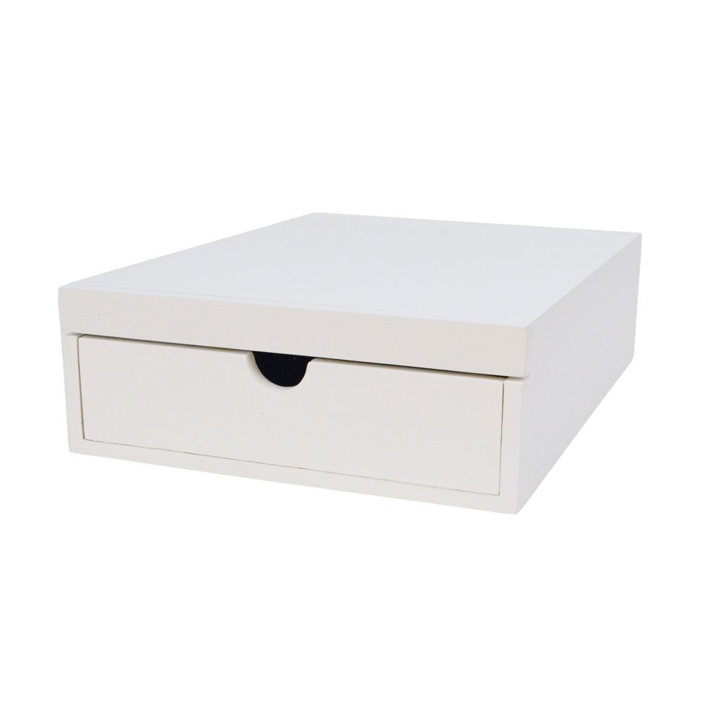 家電下スライドトレー　引き出し付　３０ｃｍ幅, ホワイト, 30cm