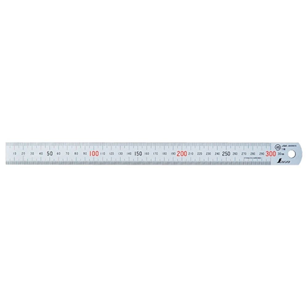 直尺 ステン 30cm赤数字入 JIS, ステン, 30cm