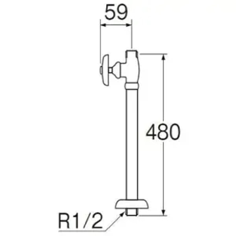  SANEI ストレート形止水栓 JV21JS-X2-13X420, 一般地・寒冷地共用型, ストレート形
