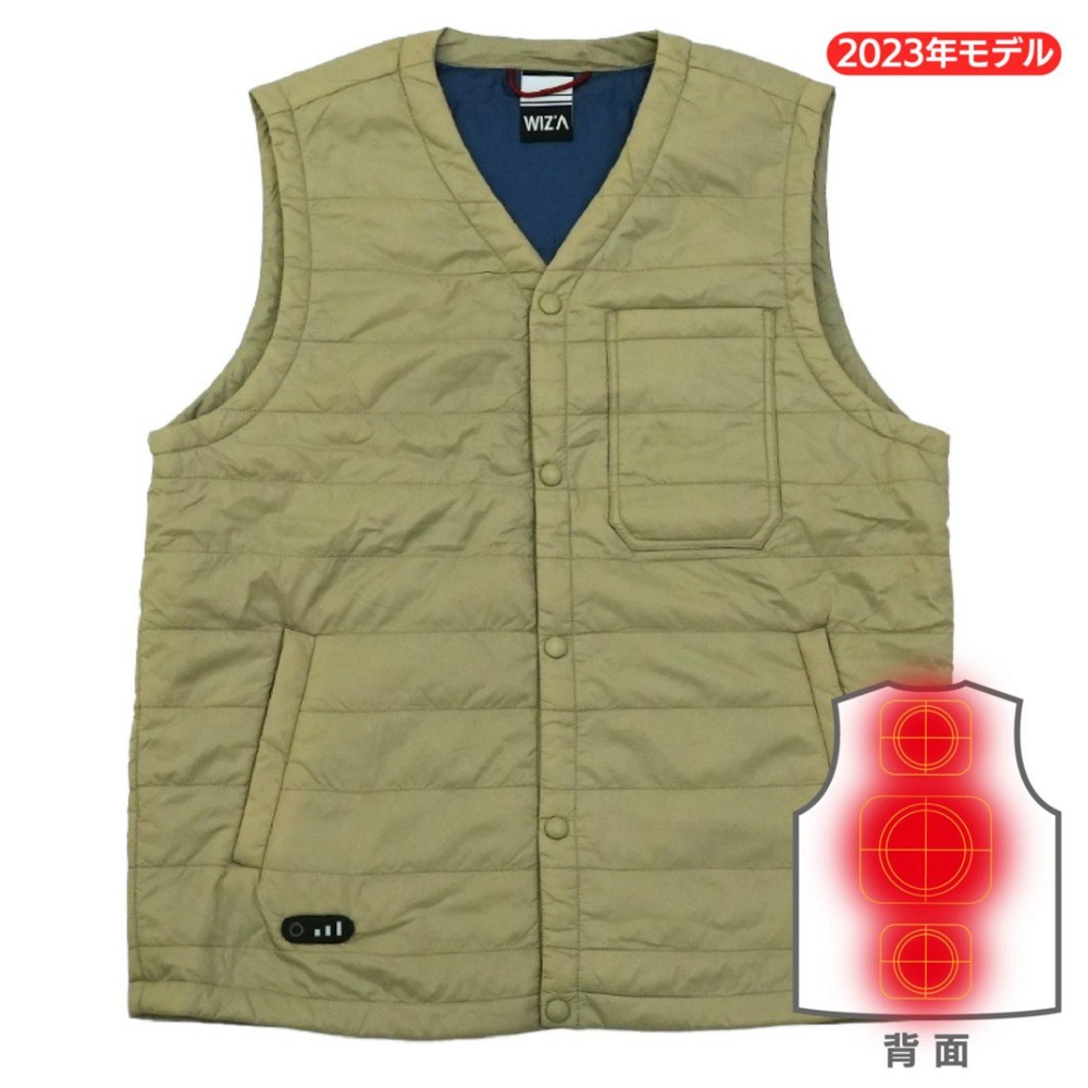【数量限定】【値下げ】ヒーター内蔵ベスト　ベージュ, ベージュ, Mサイズ