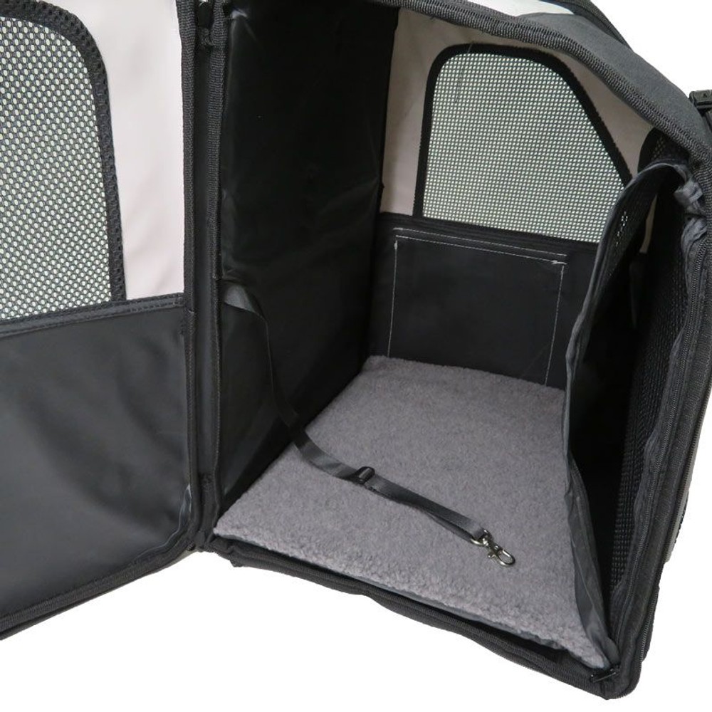 広がってケージにもなるペットリュック, ブラック, 約1730g