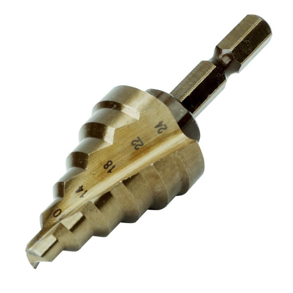 WIZ'A ウィザ 7枚刃 ステップドリル 6-24mm 6段 コバルトハイス鋼, シルバー, 6-24mm