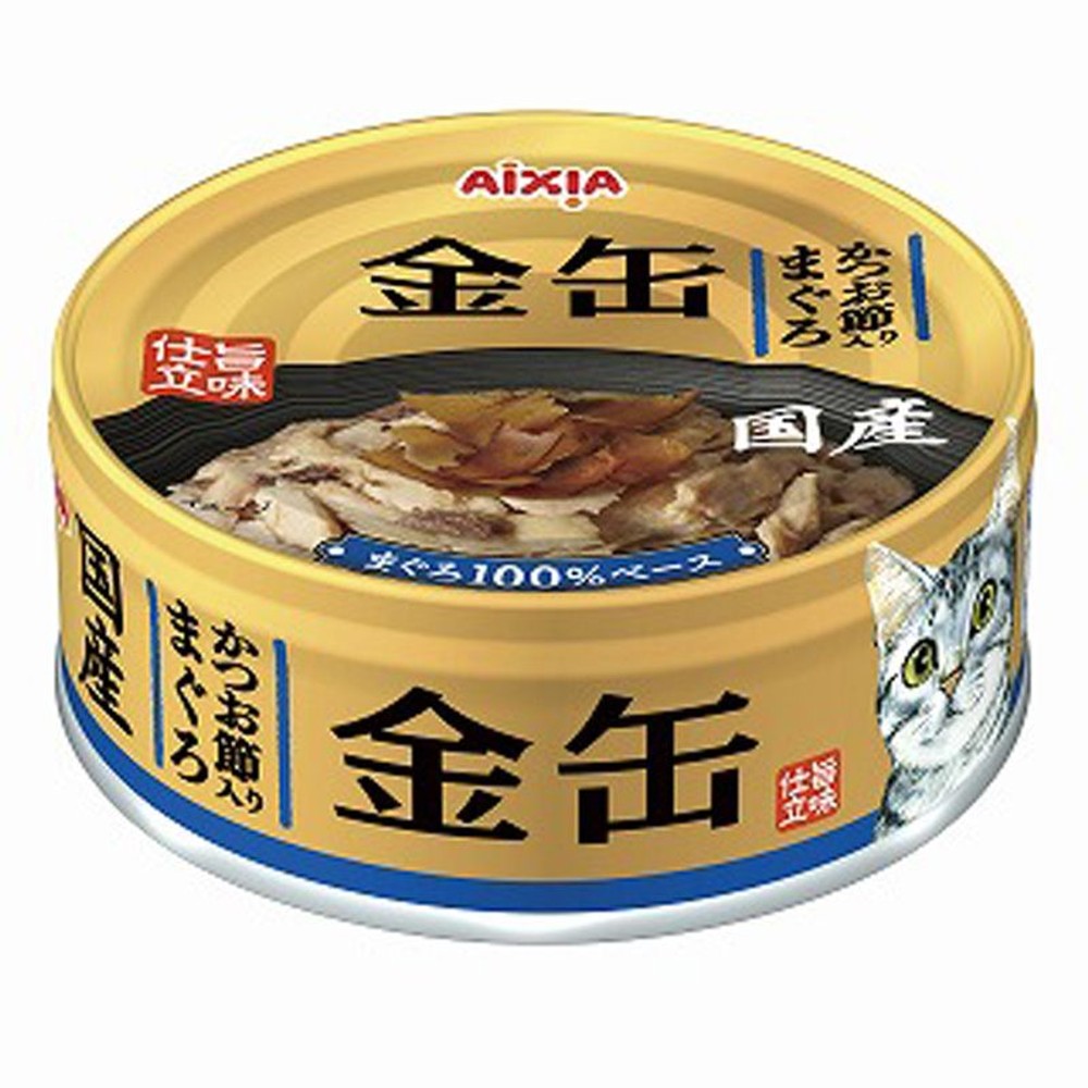 アイシア　金缶　かつお節入りまぐろ　70ｇ, かつお節入りまぐろ, 70g