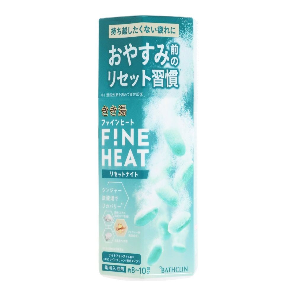 きき湯　ファインヒート　リセットナイト　ボトル　４００ｇ, ナイトグリーン(透明タイプ), 400g