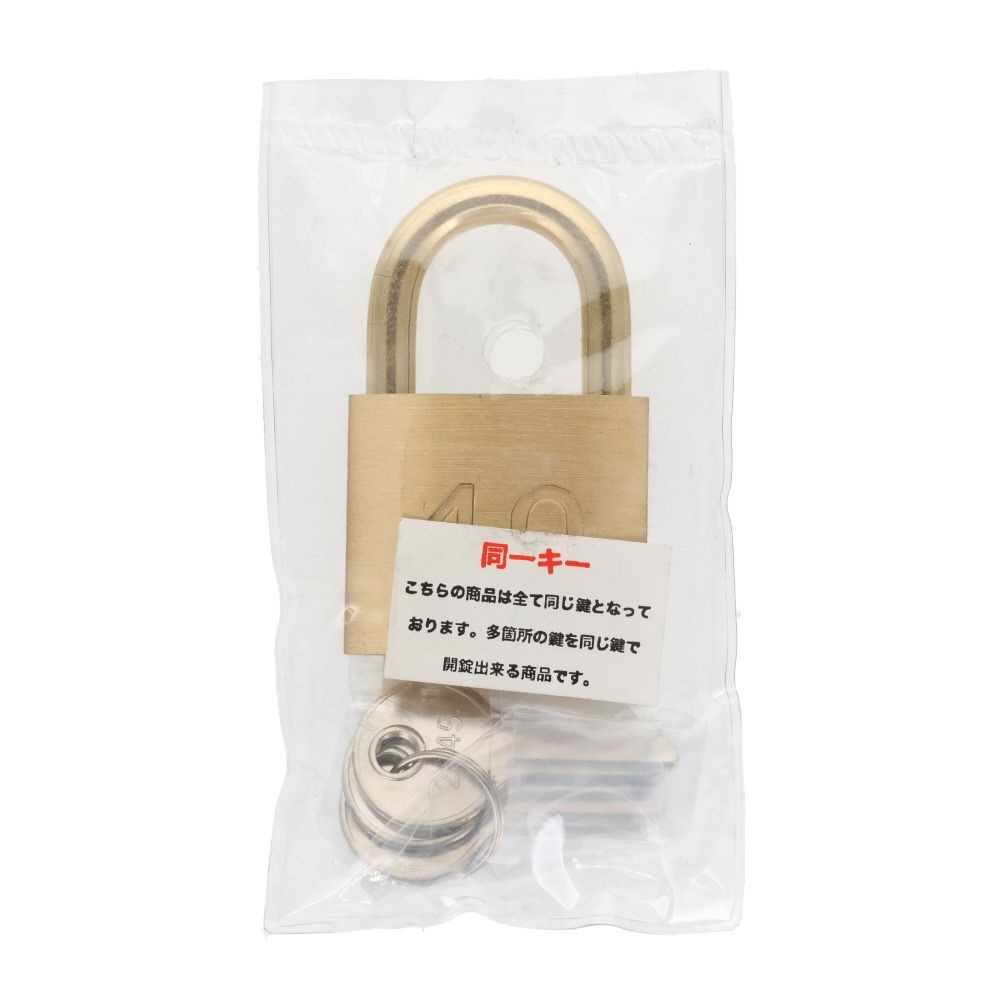 ハイロジック 2045D シリンダー南京錠 40mm 同一キー, ゴールド, 40mm