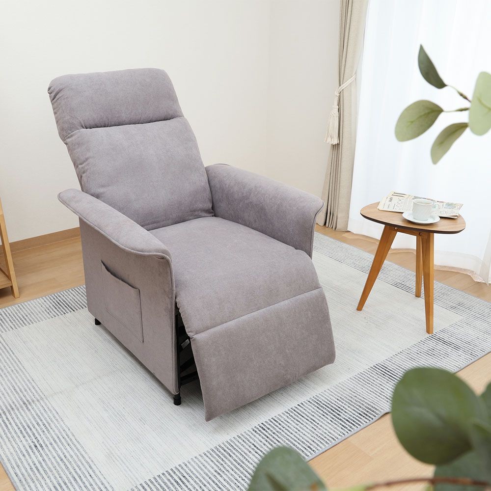 不二貿易 電動リクライナー　ＳＩＭＰＬＥ　１Ｐ　ＦＢ１０２　ＧＹ【メーカー直送・代引不可】, グレー, 幅770mm&times;奥行820mm&times;高さ1040mm