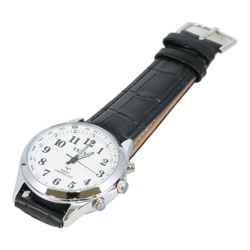 クレファー　アナログウォッチ　電波　メンズ　ＴＥＬＶＡ, ブラック, メンズ