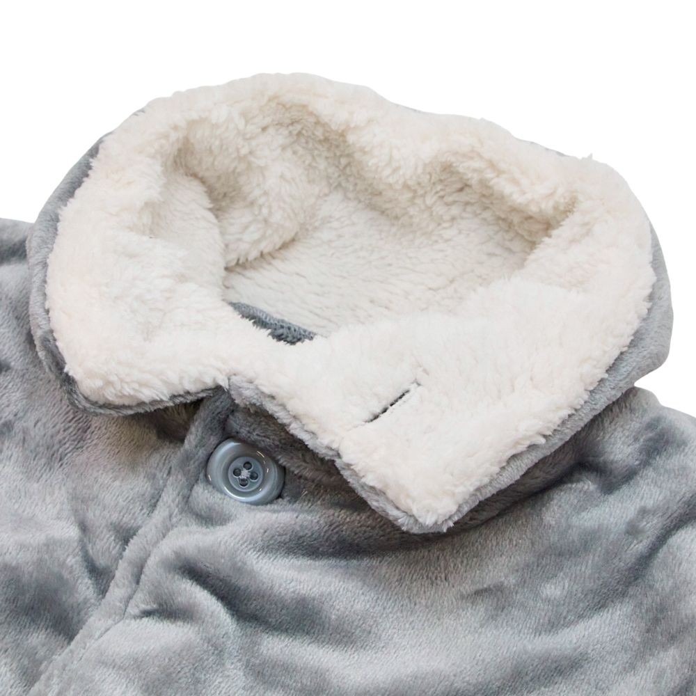 WIZ'A　ウィザ　衿付き着る毛布　ショート丈　グレー, グレー, フリーサイズ