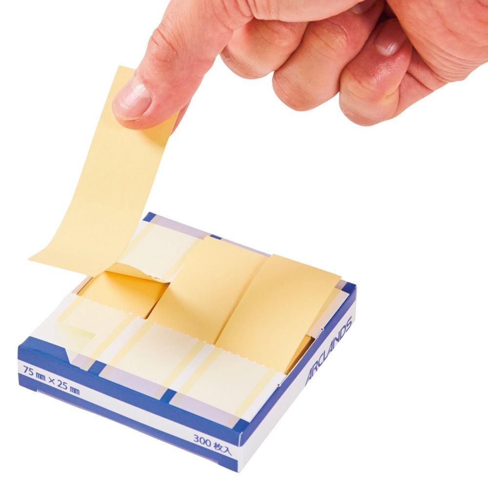 ポップアップ付箋75×25ｍｍ300枚, 黄色, 100P