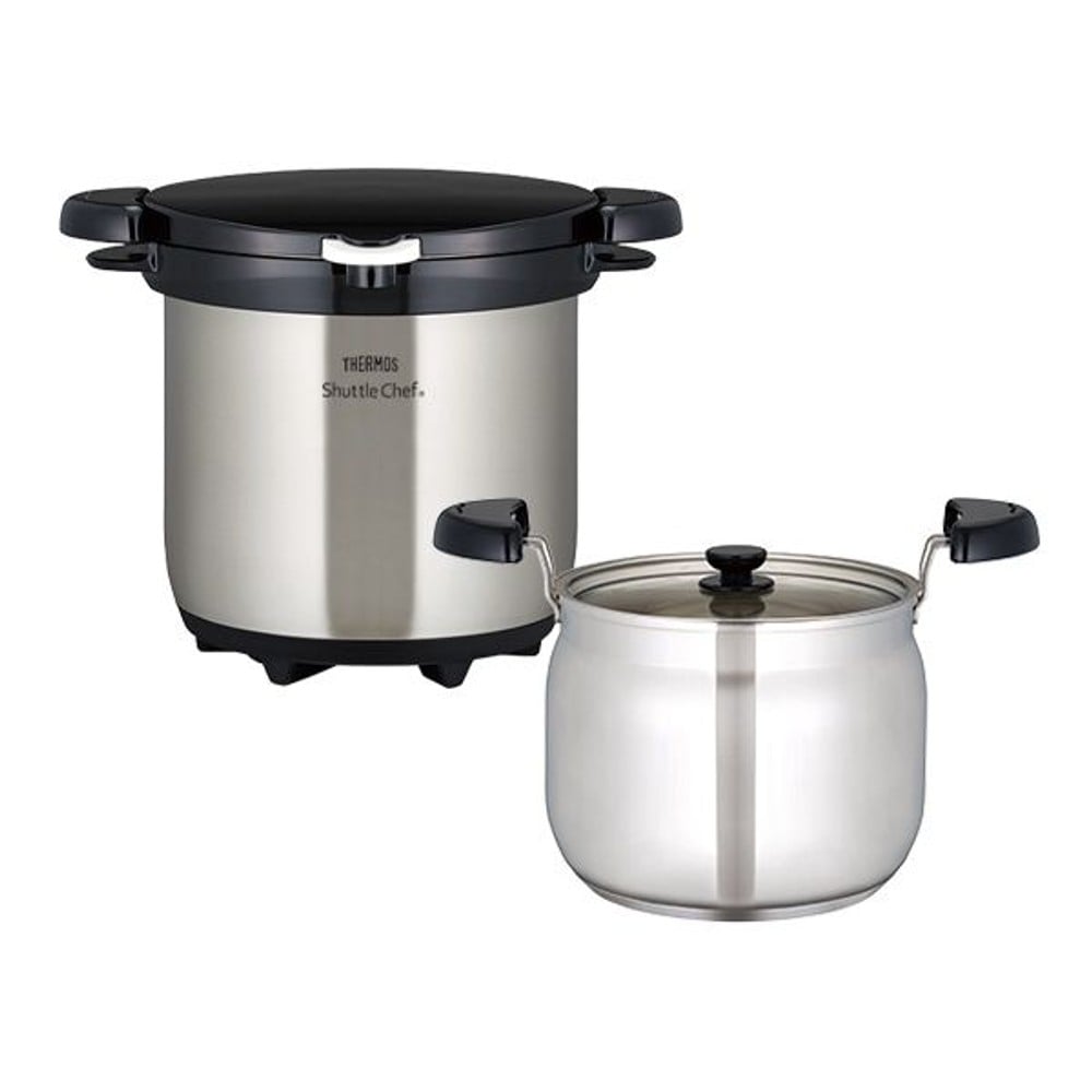 サーモス　真空保温調理器シャトルシェフ　ＫＢＧー４５００　クリアステンレス, クリアステンレス, 4.5L