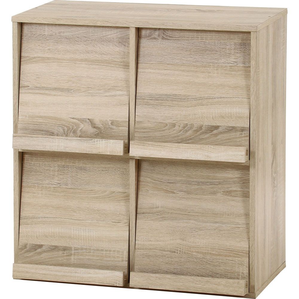 不二貿易 ディスプレイラック　４マス　オーク　ＤＰ８０８５【メーカー直送・代引不可】, オーク, 幅800mm&times;奥行400mm&times;高さ850mm