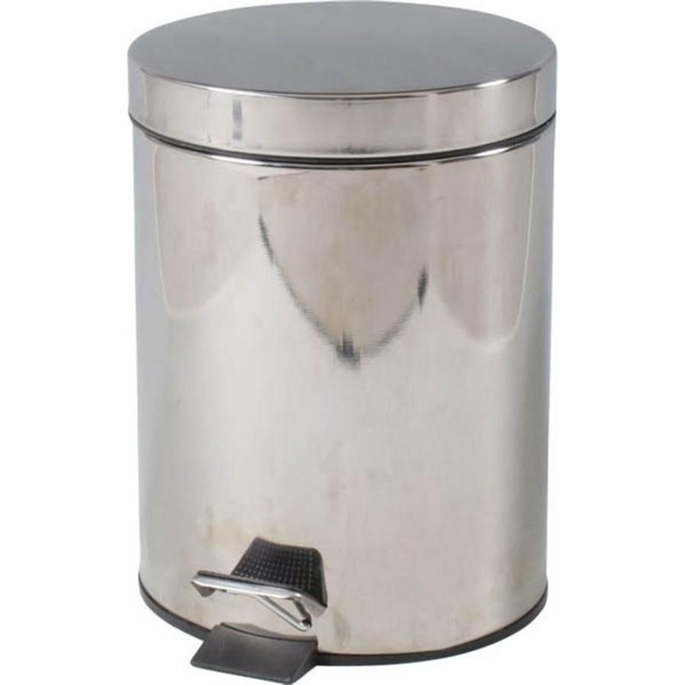 ステンレス　ラウンドペダルペール【メーカー直送 代引不可】, ステンレス, 5.0L