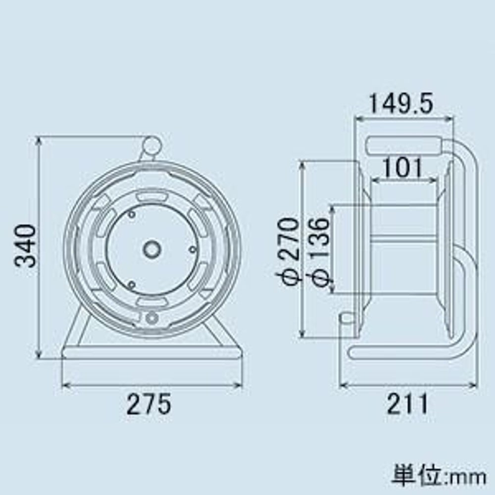 ハタヤ シンタイガーリール 100Vタイプ 標準型 温度センサー内蔵 PT-20, グリーン, 20m