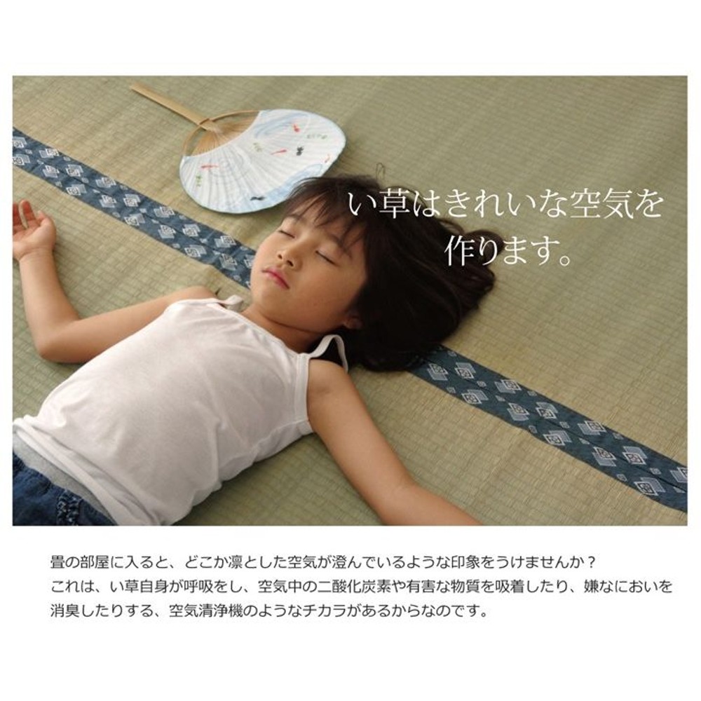 純国産 い草 上敷き カーペット 双目織 『ほほえみ』 江戸間 【メーカ直送・代引不可】, い草, 江戸間1畳(約88&times;176cm）