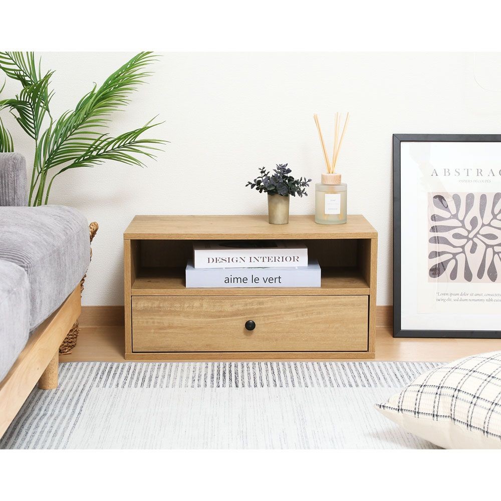 不二貿易 ＥＺＢＯ　コネクトボックス　引出１杯　ＮＡ【メーカー直送・代引不可】, ナチュラル, 幅600mm&times;奥行320mm&times;高さ310mm