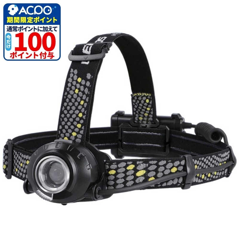 ジェントス LEDハイブリット式ヘッドライト ＨＷ‐Ｋ333HD, ブラック, 幅73.1mm&times;奥行38.8mm&times;高さ52.8mm