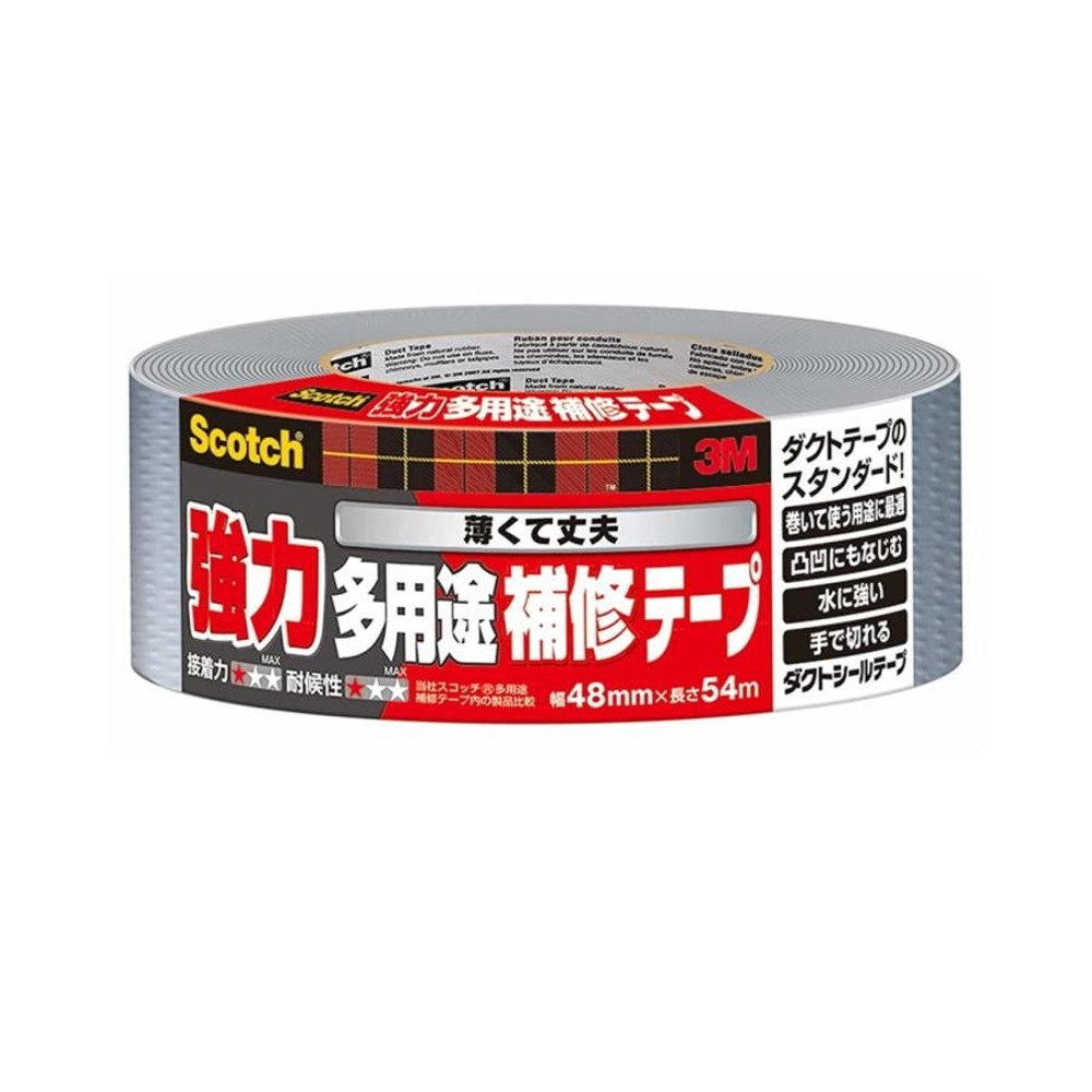 3M スコッチ 強力多用途補修テープ 48mm&times;54m シルバー, シルバー, 48mm幅&times;54m
