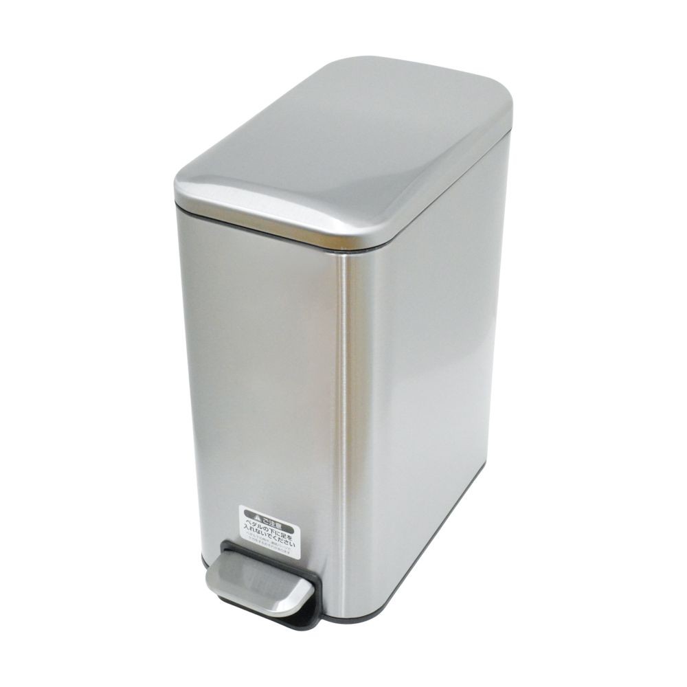 ステンレスペダルペール スリム型, シルバー, 5.0L