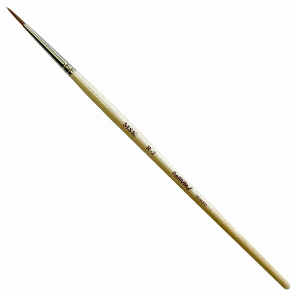 名村大成堂 マスキング筆 MSK R-2 ラウンド型 ナイロン赤毛 (81130021), MSK R-2 ナイロン赤毛, ラウンド型