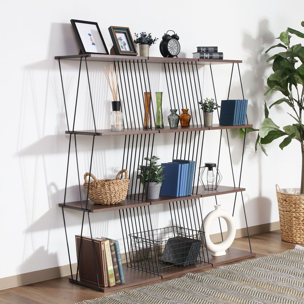 不二貿易 ＥＺＢＯ　ワイヤーディスプレイラック　ＭＢＲ【メーカー直送・代引不可】, ブラウン, 幅1184mm×奥行404mm×高さ1175mm