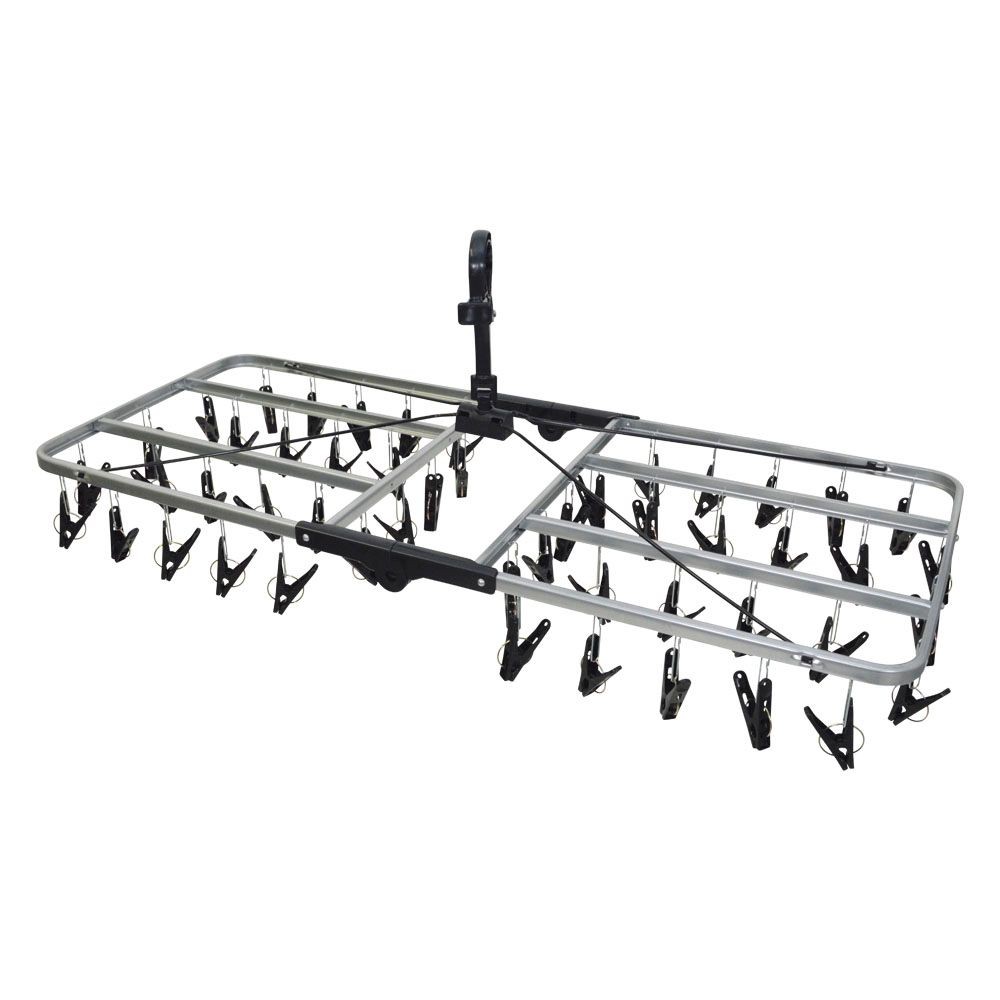 ウィザ WIZ'A　ひっぱって取り込めるスーパーメタル洗濯ハンガー　５０ピンチ, シルバー, 50ピンチ