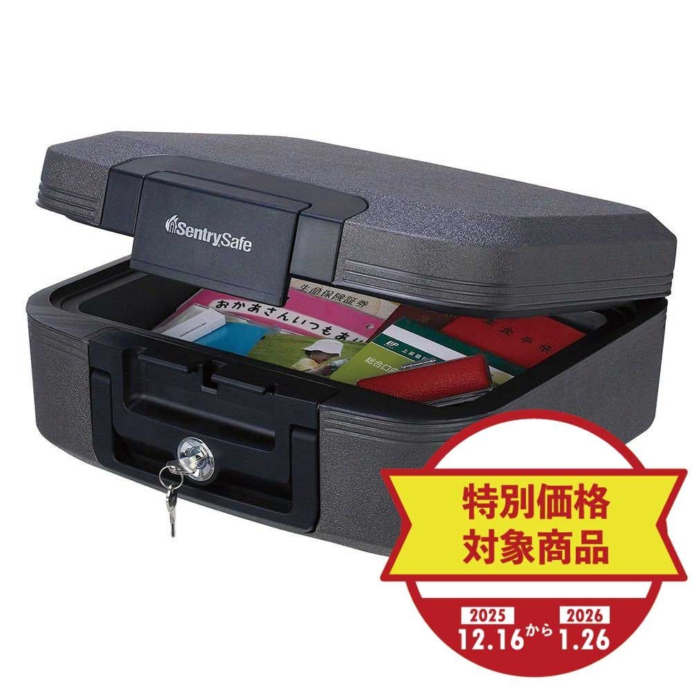 【期間限定特別価格】セントリー ポータブル耐火・防水保管庫 CHW20101, チャコールグレー, 容量：約7.8L