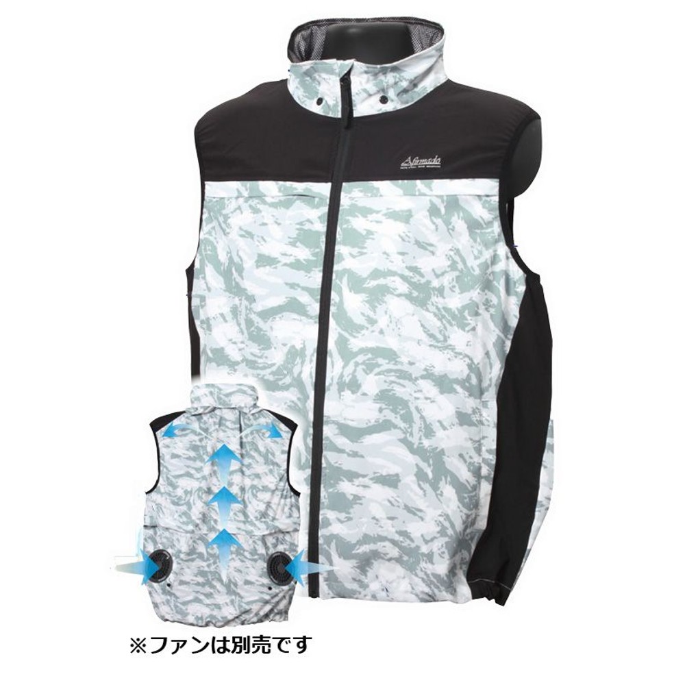 【数量限定】【値下げ】破れにくい生地を使った空調ウェア　ベスト　カモ, カモ（5L), Sサイズ