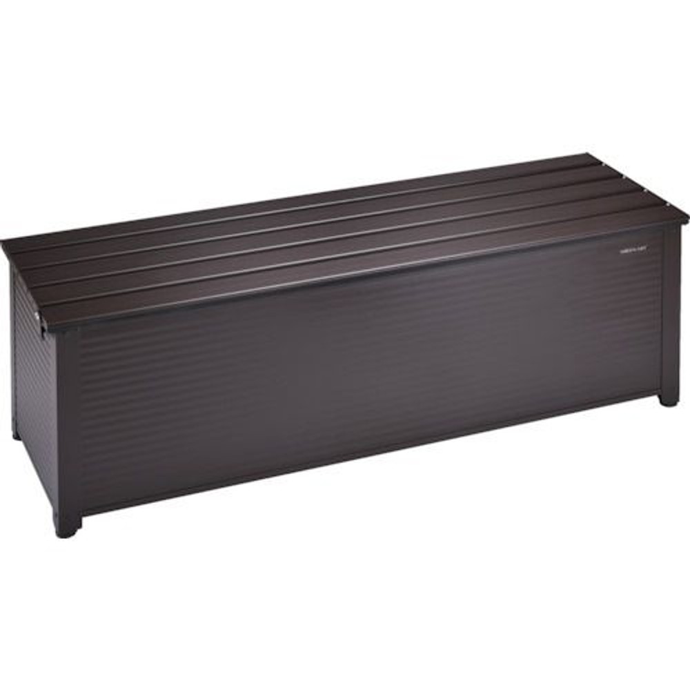 グリーンライフ アルミベンチストッカー144 ABS-144P(BR) ブラウン【メーカー直送・代引不可】, ブラウン, 幅144cm×奥行45.5cm×高さ48cm