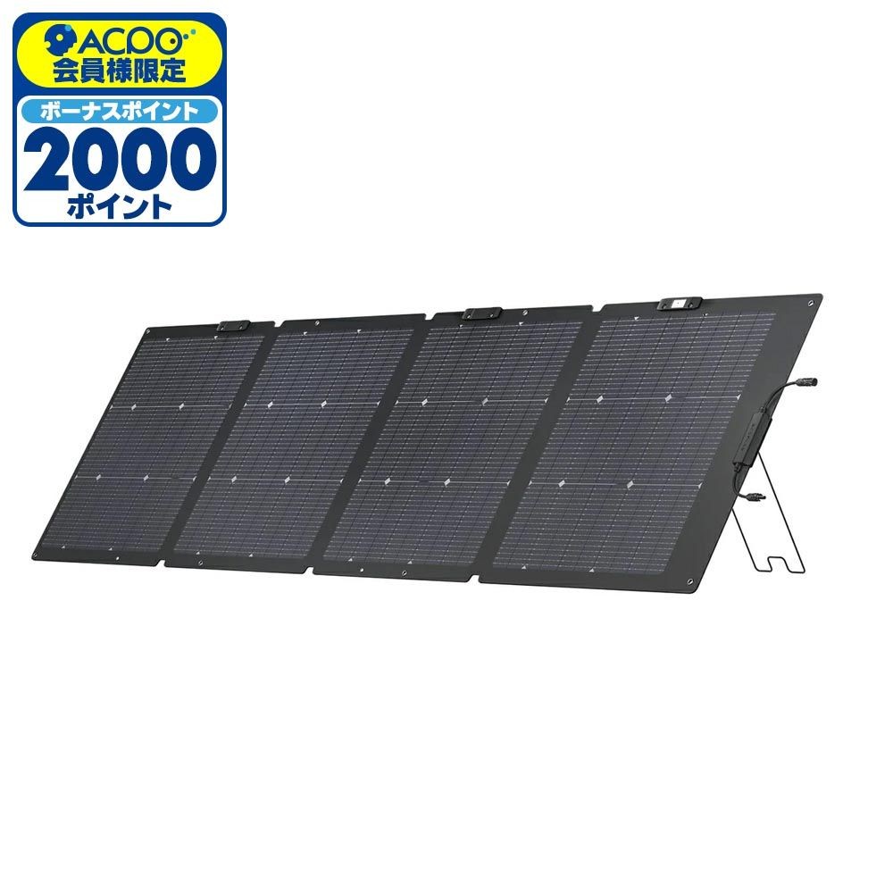 エコフロー EcoFlow 220W 両面ソーラーパネル Gen2 EFSOLAR220W-N, ブラック, 幅820mm&times;奥行1835mm&times;高さ25mm