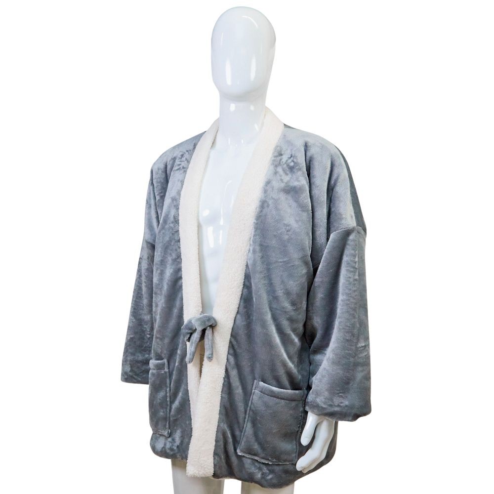 WIZ'A　ウィザ　毛布のようなはんてん　大きめ　グレー, グレー, 大きめ