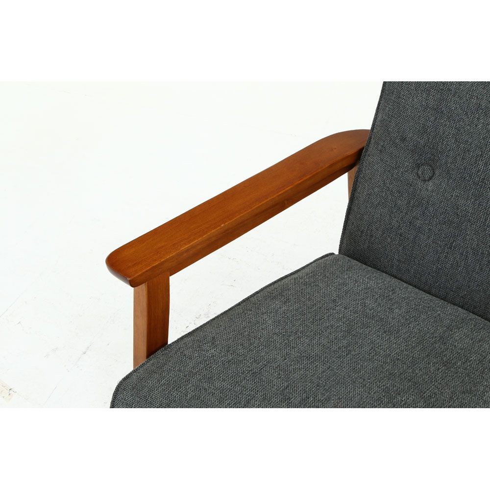 不二貿易 厚手ファブリックソファ　ミート　１Ｐ　ＧＹ【メーカー直送・代引不可】, グレー, 幅640mm&times;奥行720mm&times;高さ700mm