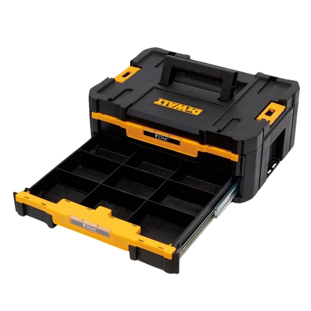 DEWALT/デウォルト システムツールボックス ティースタック2段チェスト, 黒/黄, DWST17804