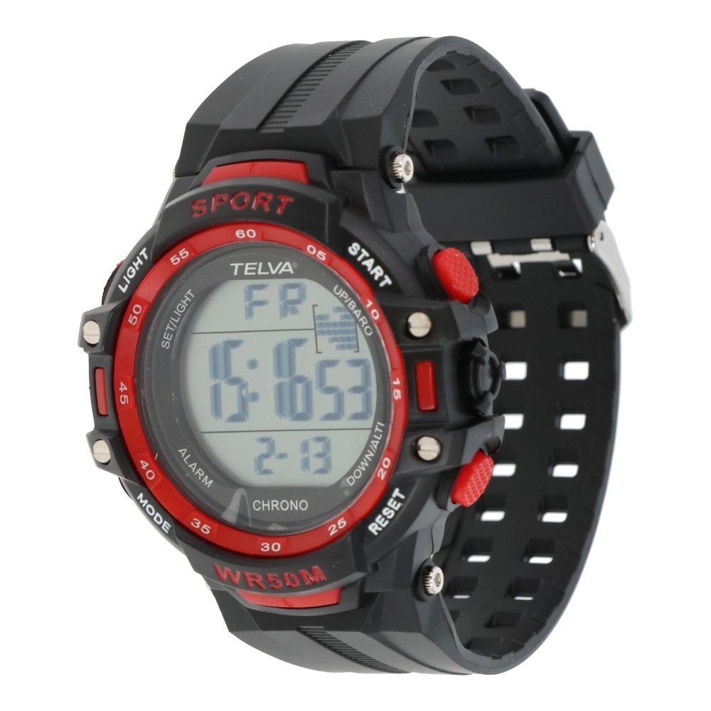 クレファー　デジタルウォッチ　メンズ　ＴＥＬＶＡ, レッド, メンズ