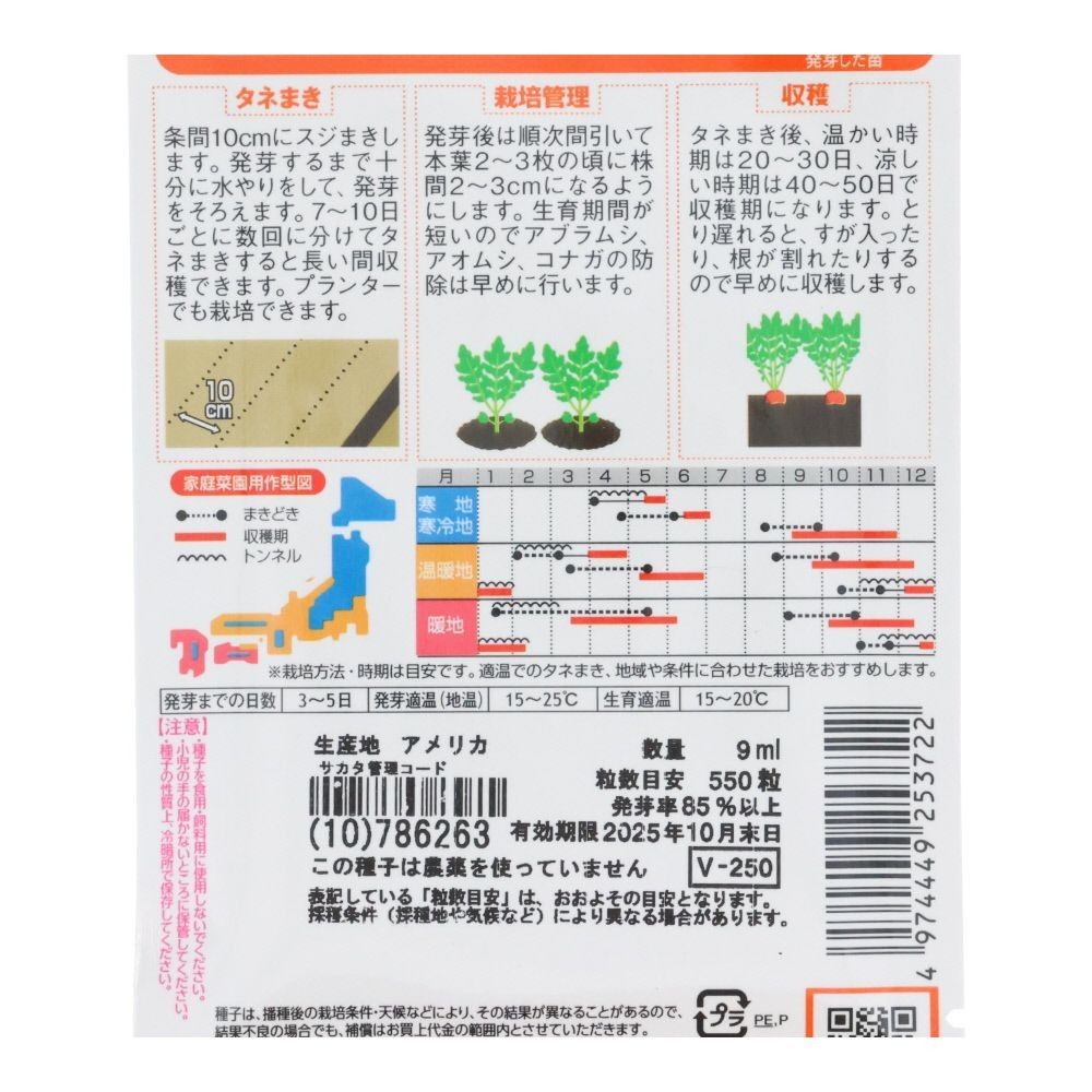 サカタ　ハツカダイコン　さくらんぼ, 二十日大根, 9ml