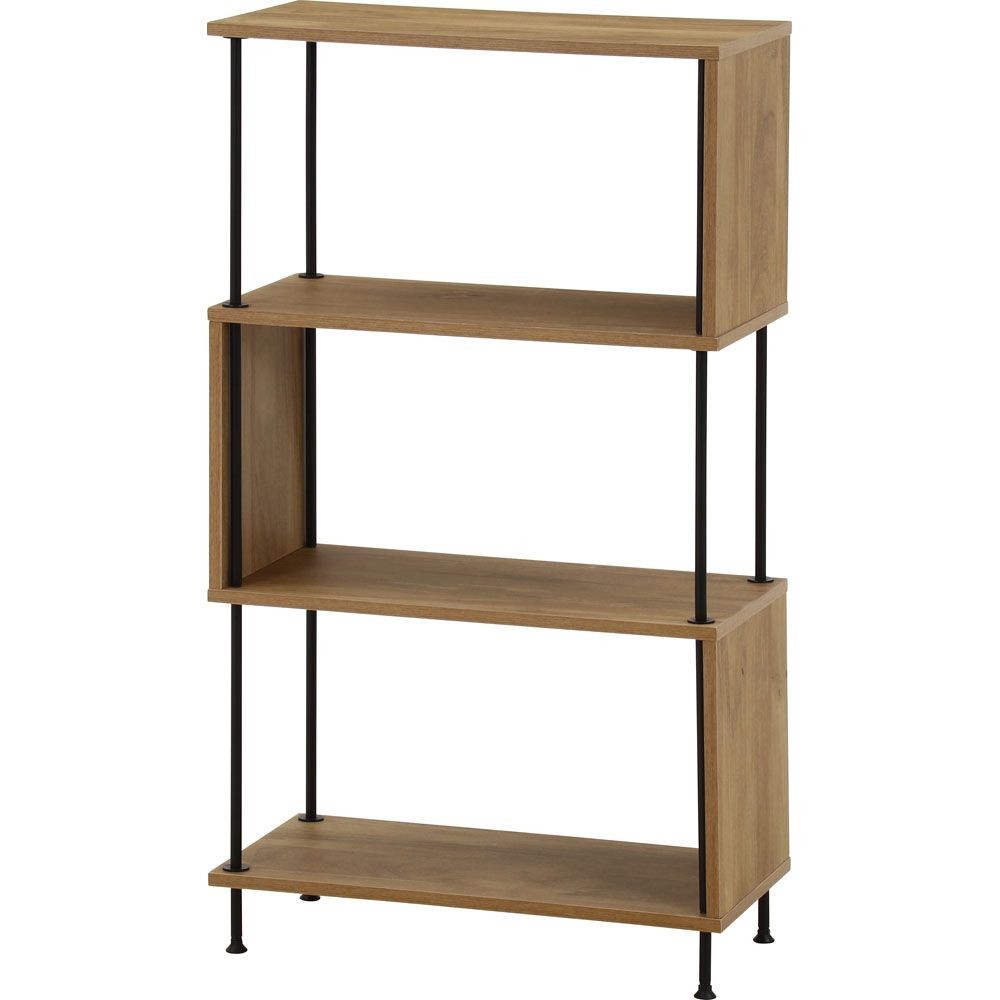 不二貿易 ＥＺＢＯツイストロックＳ型ディスプレイラック４段　ＯＡＫ【メーカー直送・代引不可】, ナチュラル, 幅600mm×奥行300mm×高さ1070mm