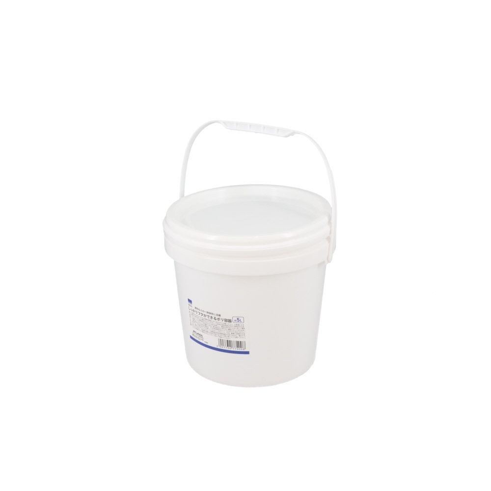 ウィザ WIZ'A しっかりフタができるポリ容器　５Ｌ, 白, 5L