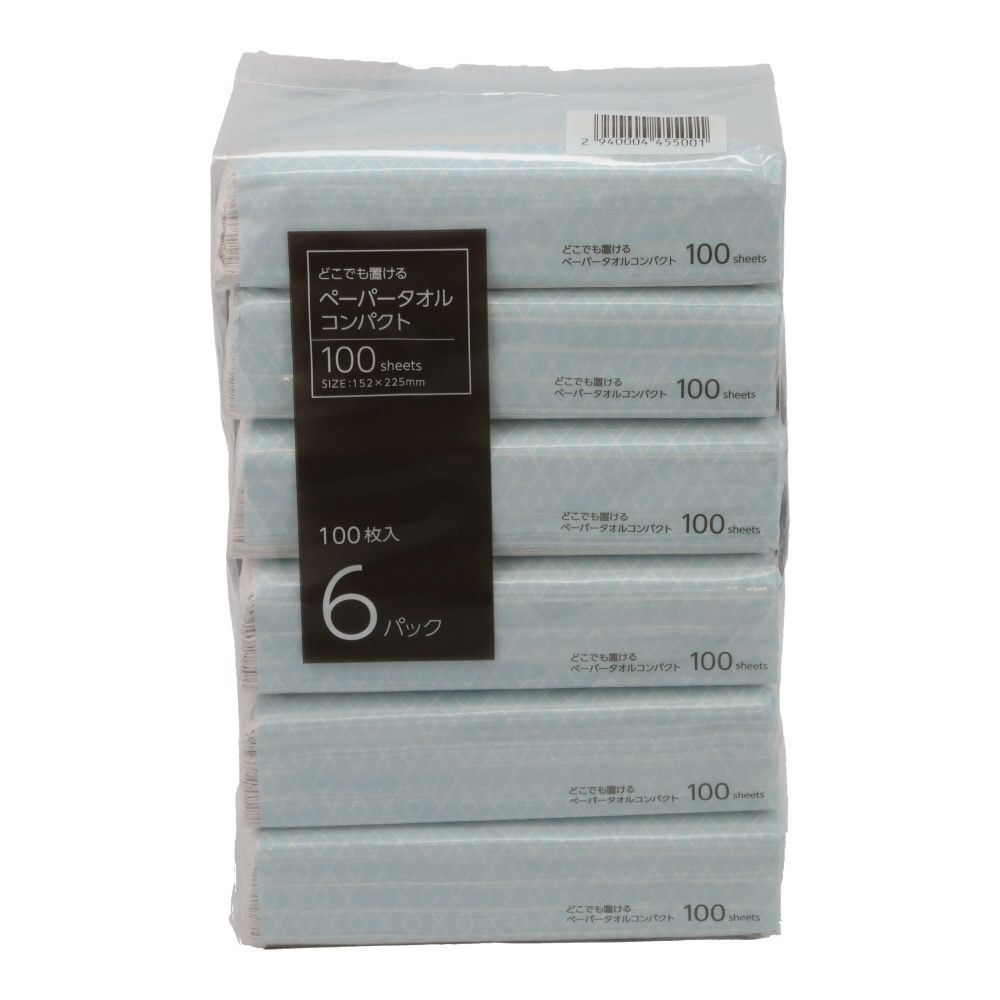 どこでも置けるペーパータオルコンパクト100枚入, コンパクト12P, 12個入り