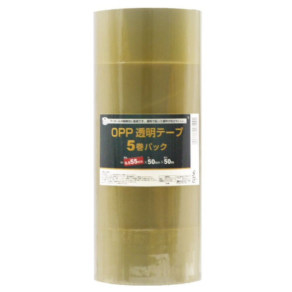 ＯＰＰ透明テープ 巾50ｍｍ&times;長さ50ｍ 5巻パック, その他カラー１, その他サイズ１