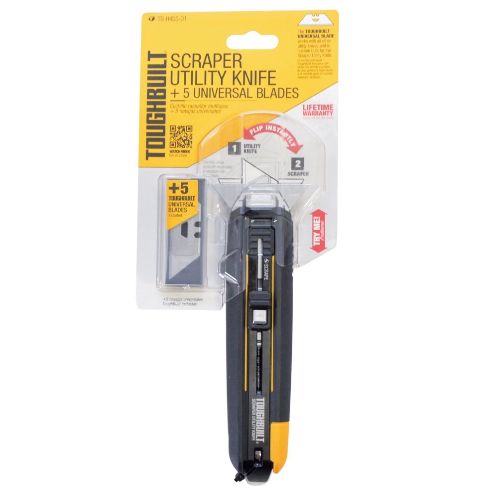 TOUGHBUILT（タフビルト）　PRO GRADE　スクレーパー ユーティリティナイフ, 黒, TB-H4S5-01