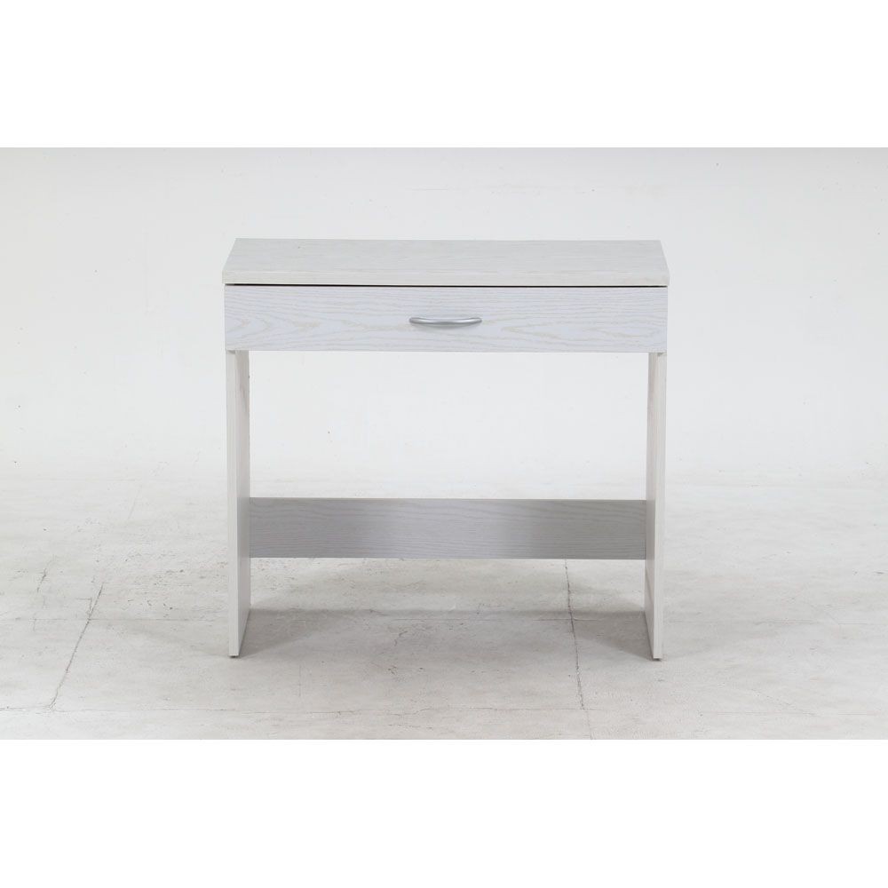 不二貿易 引き出し付きデスク　オークＷＨ【メーカー直送・代引不可】, ホワイト, 幅800mm&times;奥行415mm&times;高さ720mm