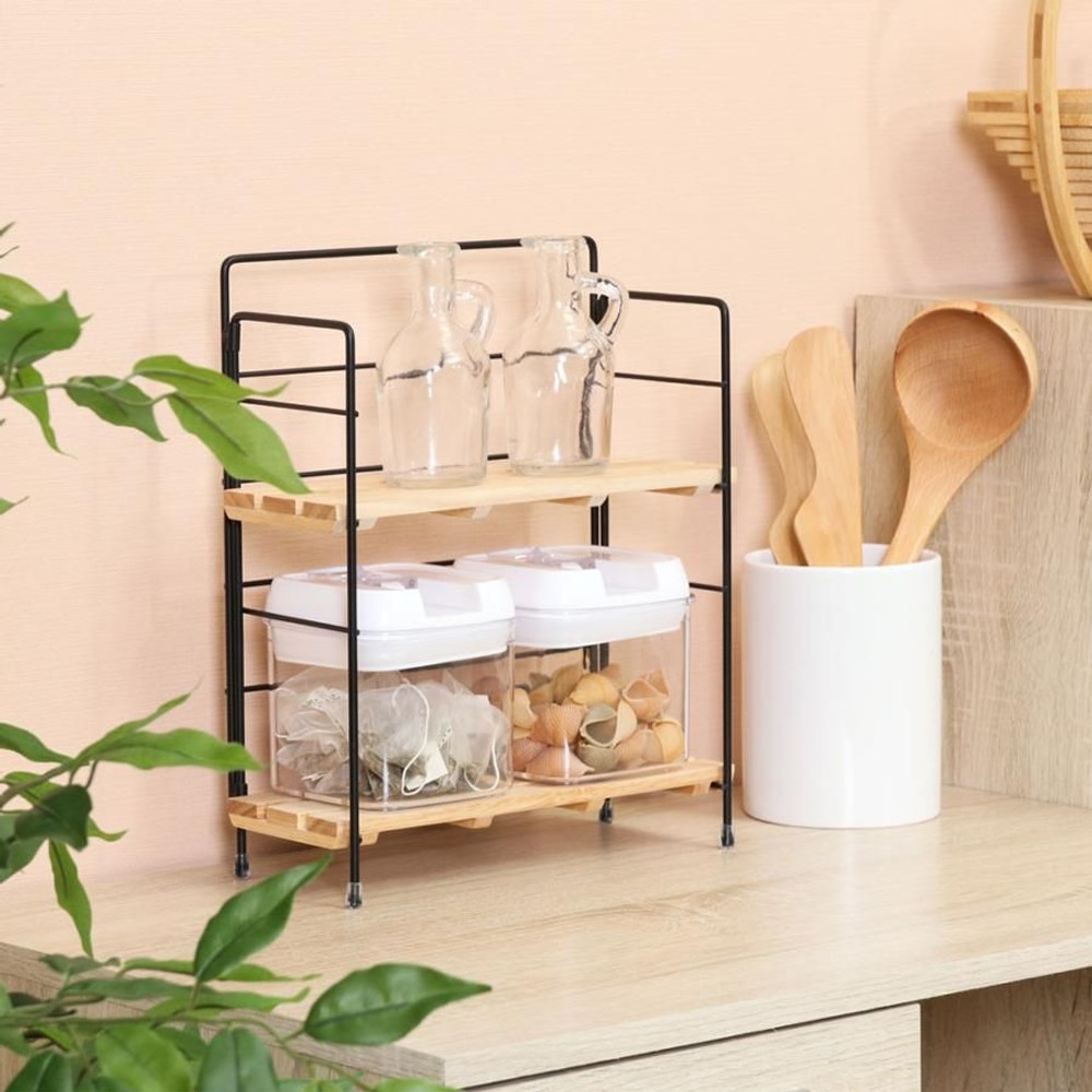 不二貿易 ウッドミニシェルフ 【メーカー直送 代引不可】, ブラック, BK