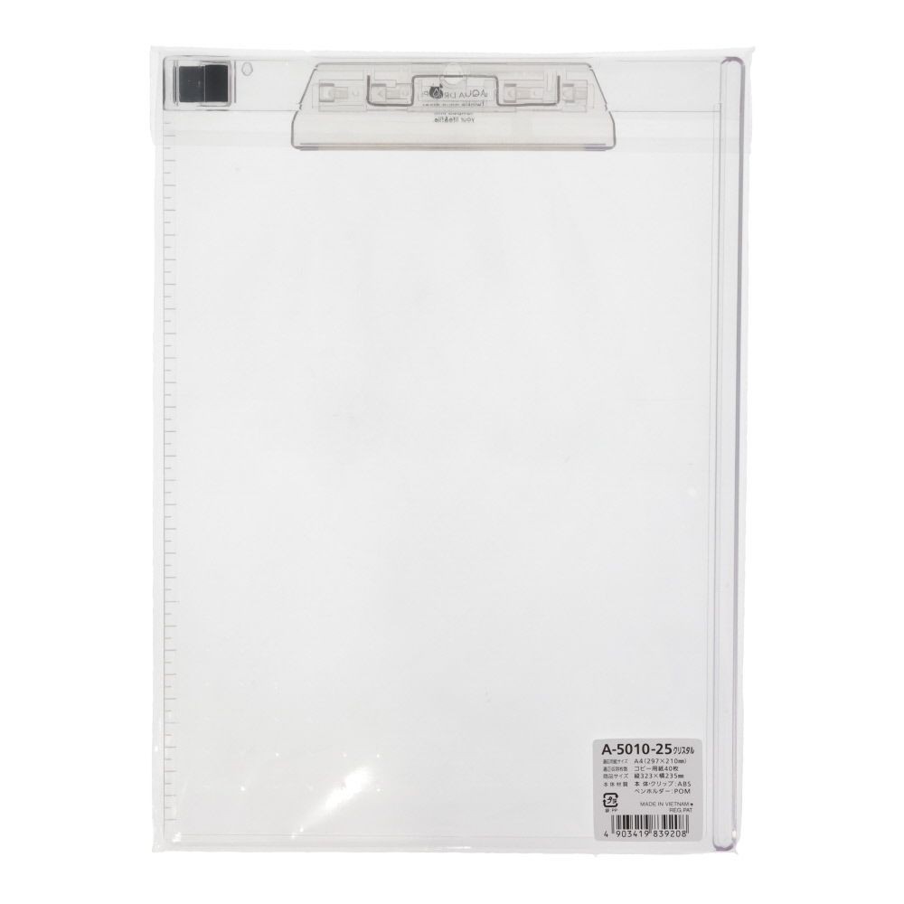 LIHIT クリップボード クリスタル A4／E, クリスタル, A4