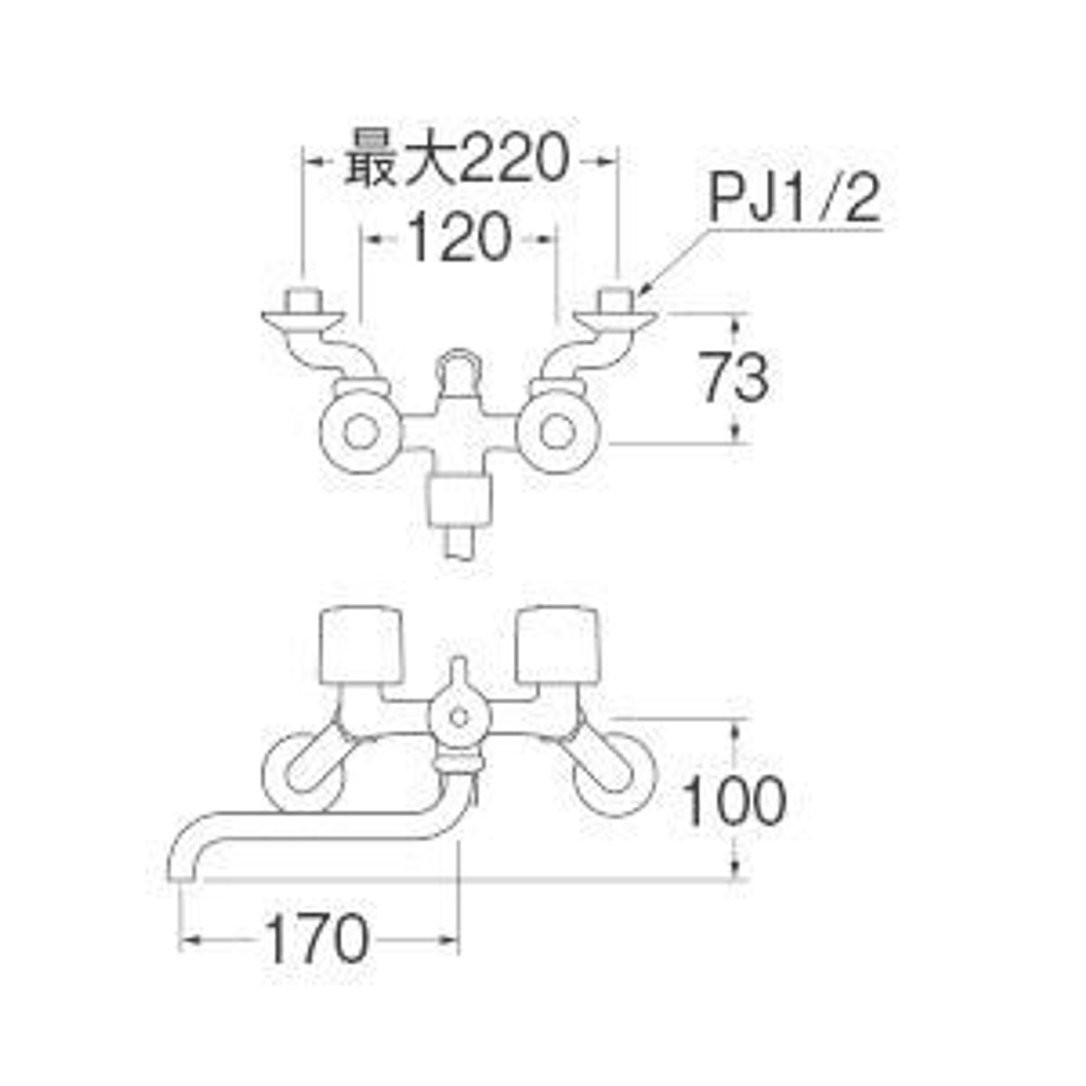 SANEI ツーバルブシャワー混合栓 共用形 ホワイト SK11-W-13, シルバー, SK11-W-13