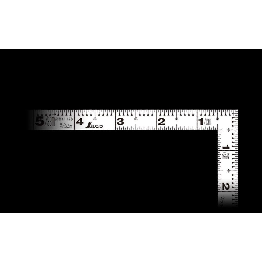 曲尺平ぴた ホワイト 5寸/15cm併用目盛, ホワイト, 15cm