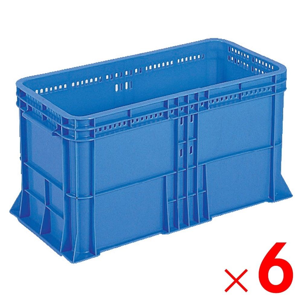 サンコー サンテナー B#60-3 ブルー 105304-00 ×6個セット【メーカー直送・代引不可】【法人限定】, ブルー, 6P