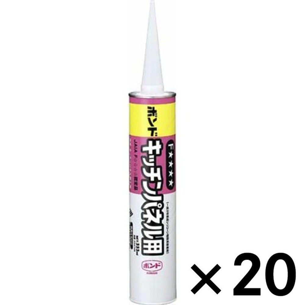 コニシ ボンド キッチンパネル用 333ml&times;20本セット, 白, 333ml