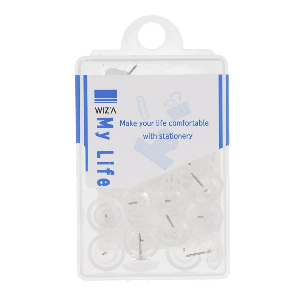 ウィザ WIZ'Aカラー画鋲　透明　20本入り, 透明, 20本入
