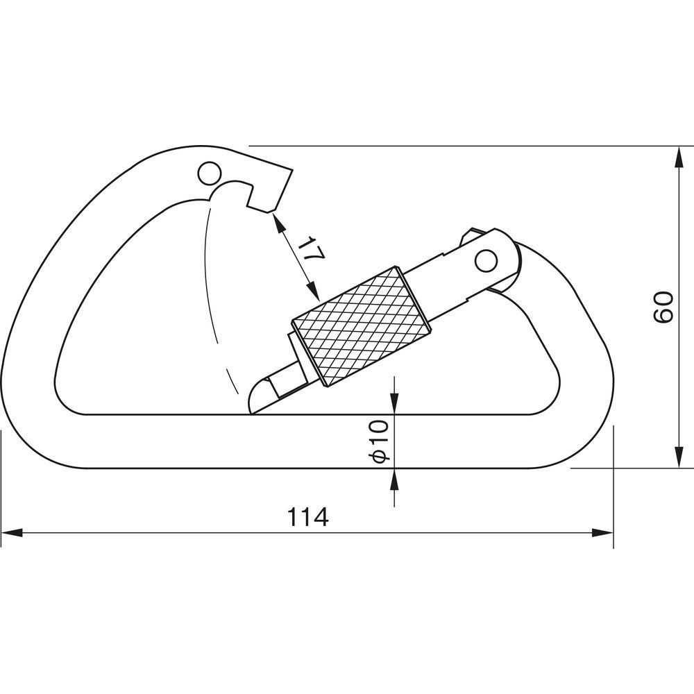 伊藤製作所 カラビナ　鉄変Ｄ型環つき KB10K, アルミ合金, D型